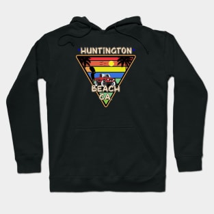 Huntington Beach California 80's Retro Surfing Surf Hoodie